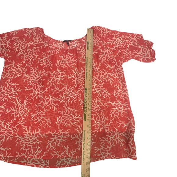 Daisy Fuentes Coral Reef Blouse Top Semi-Sheer size XL pink - Picture 5 of 6